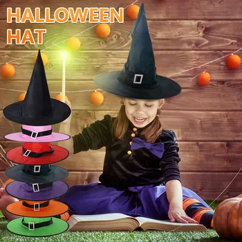 

2020 popular Unisex Halloween Funny Hat Prom Party Decoration Strappy Hat Lightable Witch Hat For Girls Boys Sun Hats gorras