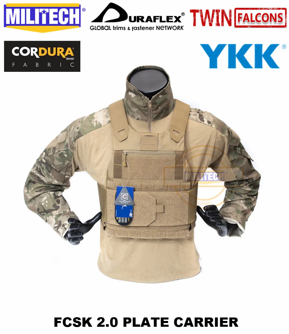 MILITECH TW FCSK 2,0 Coyote коричневый CB Advanced Slickster CQC Ferro Plate Carrier военный боевой тактический жилет бронежилет