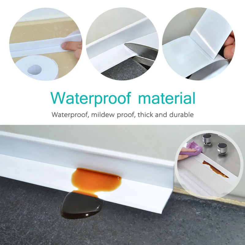 3.2mx3.8cm Self adhesive Sink Stickers Waterproof Mildew-Proof Tape Kitchen Seam Gap Corner Sealing Strip Bathroom Toilet PVC sealing strip tape waterproof tape sealing tape sealing strip