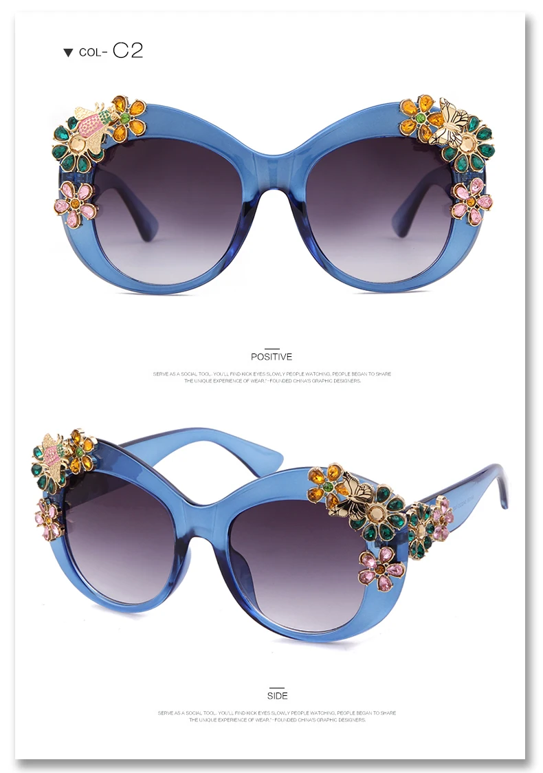 Женские солнцезащитные очки больших размеров с бриллиантами,, роскошные брендовые дизайнерские ретро винтажные очки 80S в стиле барокко, кошачьи стразы, солнцезащитные очки, 675