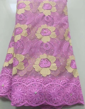 

2019 Embroidered Nigerian Lace Fabric African Wedding Lace Fabric Bridal High Quality French Tulle Lace Fabric For Party NLL4064