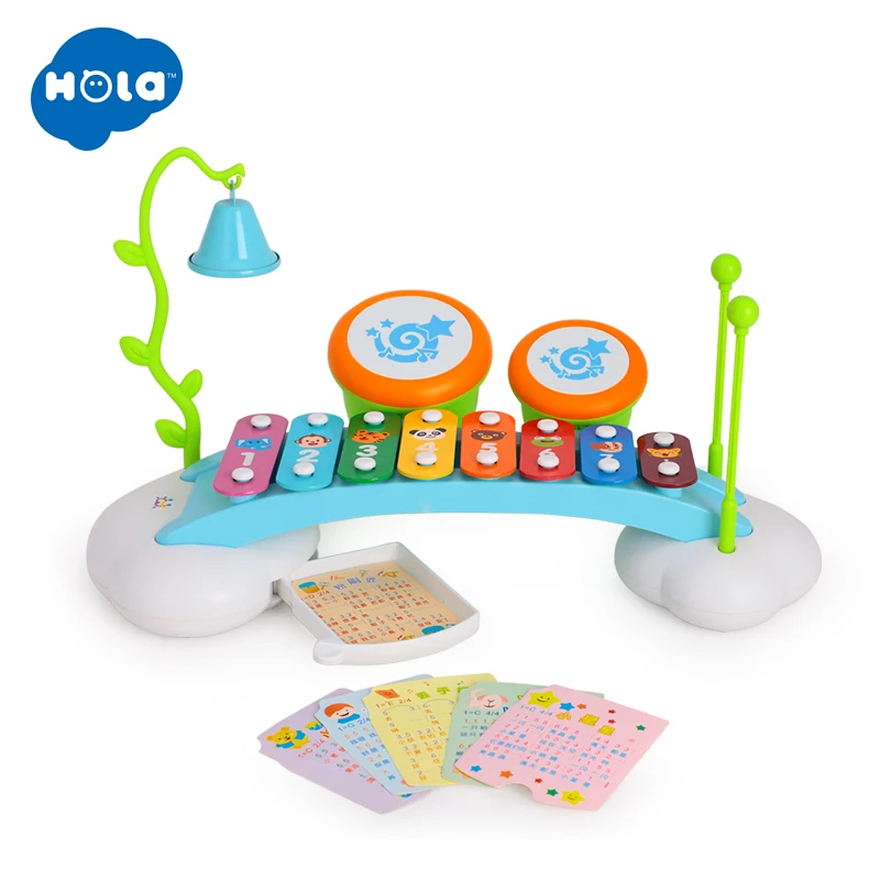 

HOLA TOYS 909 Baby Toys Colorful Rainbow Hand Knock Piano 8-Note Early Learning Development Musical Toys for Children