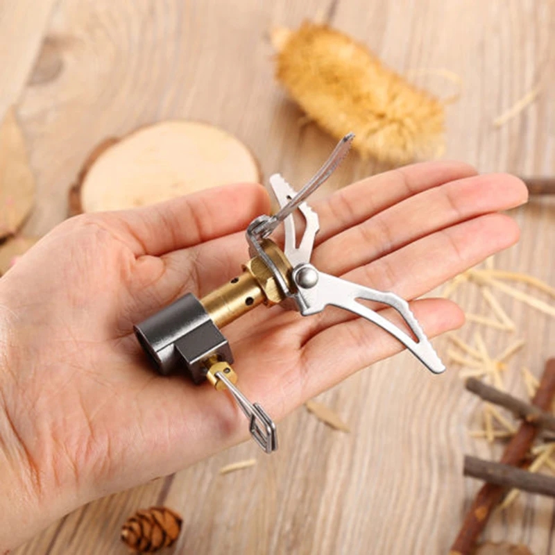 Portable Folding Titanium Alloy Cooking Burn-er Gas Stove 3000W Camping Hiking precise flame control