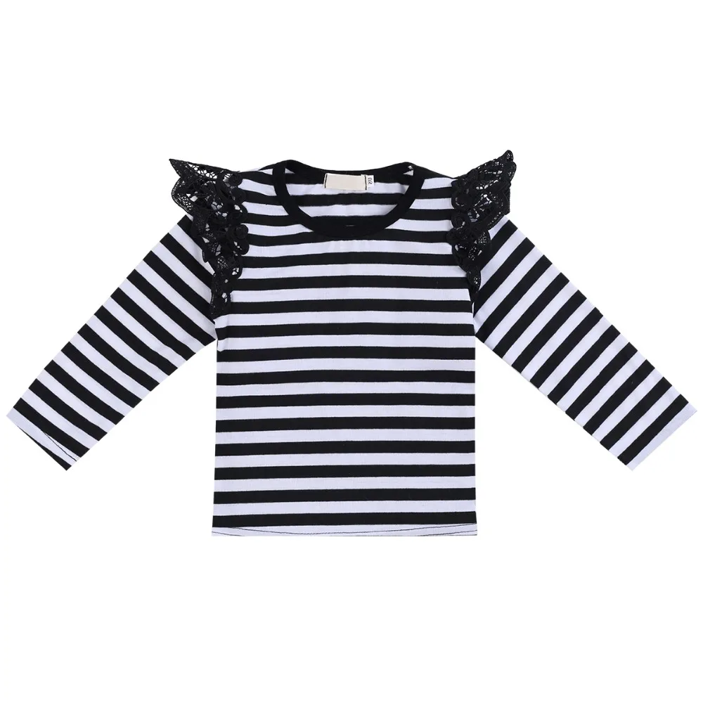 Cute Toddler Girl Clothes Long Sleeve Pullover Tops Fashion Lace Spliced Shits Casual T Shirt Toddler Baby Winter Clothes Girls