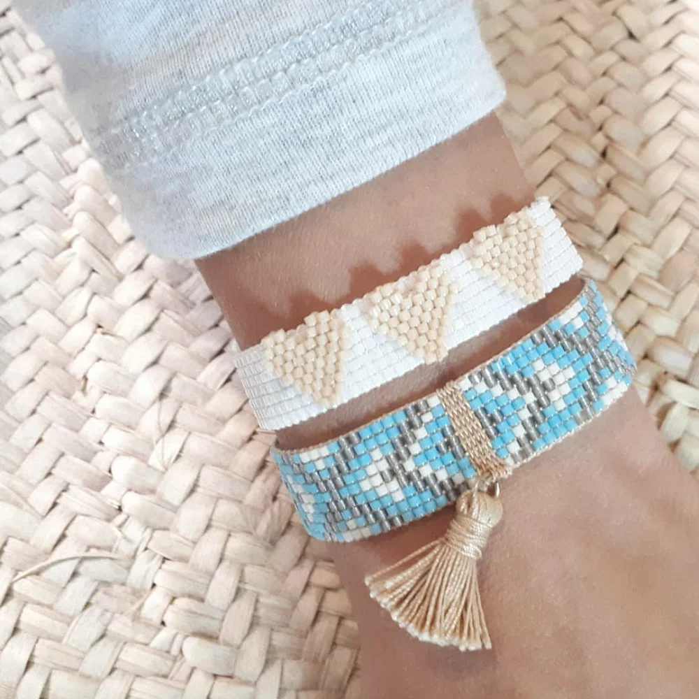 Go2boho браслет для женщин MIYUKI Pulseras Mujer Moda Femme 3D Сердце Браслеты Instagram богемные ювелирные изделия Diy подарок ручной работы
