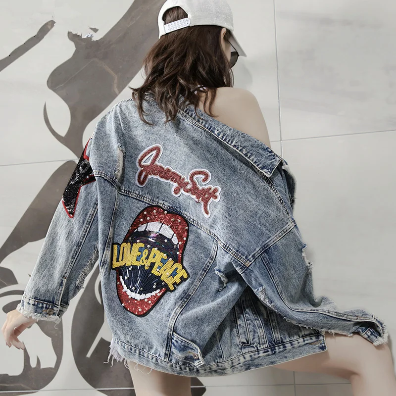 Куртка harajuku denim BF 2020 весна осень женская новая свободная Корейская короткая