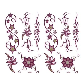 

Flower Star Pattern Transfer Tattoos Stickers 2pcs