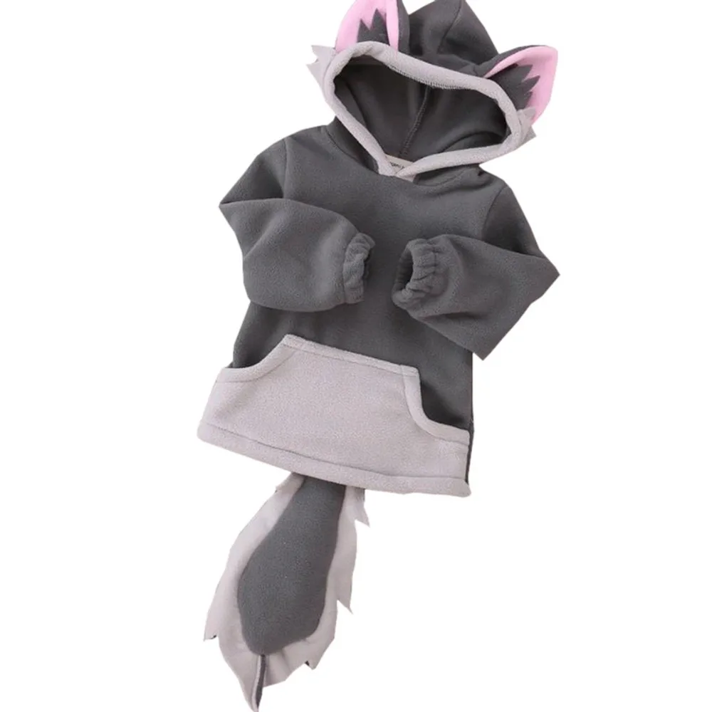 

Baby Warm Fox Girls Boys Pullover Outwear Children Winter Tops Polar Fleece Hoodie Coat Kids Coat Hoodie Sweater