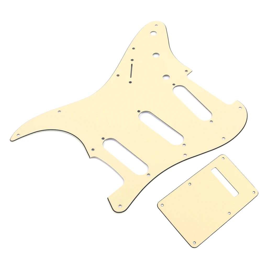 Guitar SSS Pickguard Protector 3Ply + Back Plate for Fender Style Electric Guitar