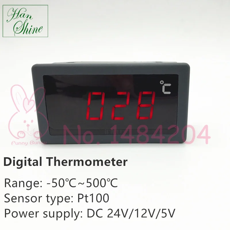 Цифровой термометр 50 ~ 500C DC24V/12 V/5 V источник питания, совместимый с датчиком Pt100, красный светодиодный индикатор температуры Pt100|digital thermometer|thermometer digital thermometerthermometer digital | АлиЭкспресс