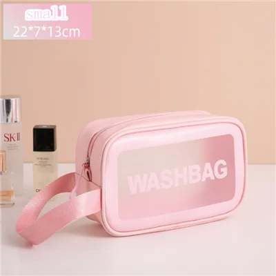 Women Portable Travel Wash Bag Female Transparent Waterproof Makeup Storage Pouch Large Capacity Cosmetic Organizer Beauty Case Small  pink