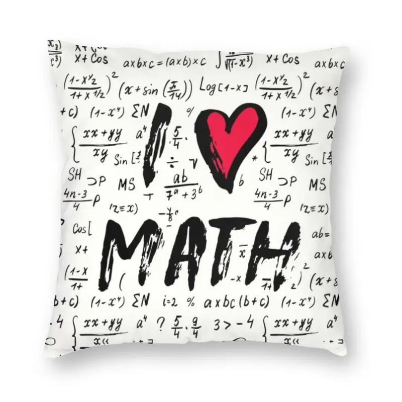 

Math Lovers Cushion Cover 45x45 Home Decorative Print Geek Mathematics Teacher Throw Pillow Case for Sofa Double-sided