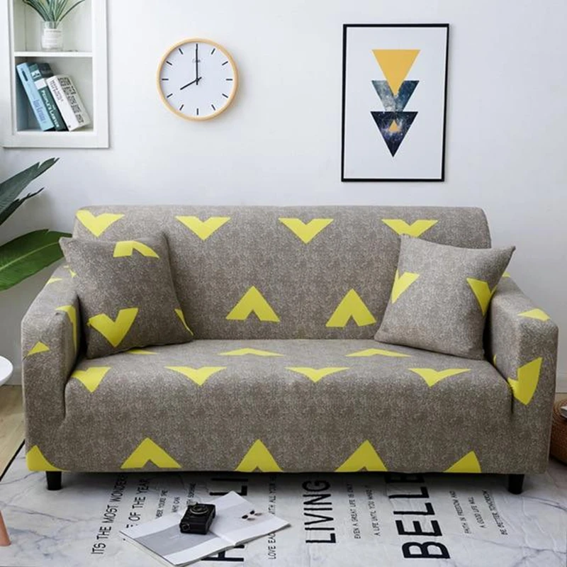 Stretch Slipcovers Sectional Elastic Stretch Sofa Cover for Living Room Couch Cover L shape Armchair Cover Single/Two/Three/Four - Цвет: 4 seats