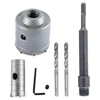 

HHO-65mm+30mm SDS Plus Shank Hole Saw Cutter silver Drill Bit Stone Wall