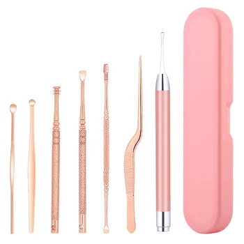 

7pcs/set Stainless Steel Light Ear Spoon Baby Digging Ear Artifact Ear Clean Tool Ear pick Ear Wax Pickers New Arrival