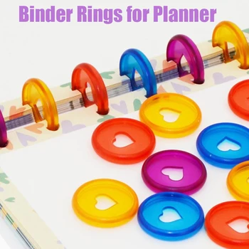 

50 Pcs 28mm Candy Color Heart Binder Rings for Discbound Notebooks/Planner Diy Loose Leaf Binding Rings LF19-308