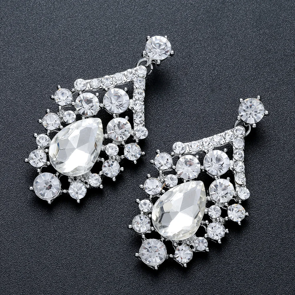 Комплект из колье и серёг с кристаллами|necklace and earring set|necklace earringscrystal necklace earrings |