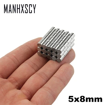 

300pcs Neodymium N35 Dia 5mm X 8mm Strong Magnets Tiny Disc NdFeB Rare Earth For Crafts Models Fridge Sticking magnet 5x8mm