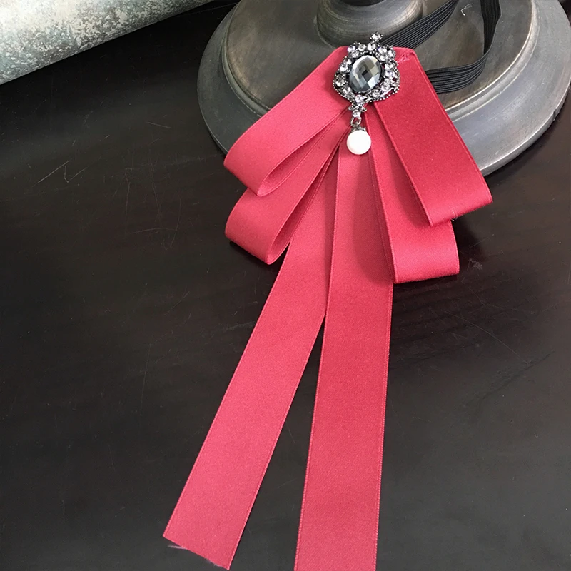 Ribbon Bowtie Галстук-платок с бантом из ленты для мужчин и женщин, деловые, свадебные, Клубные, вечерние, пиджак с бабочкой, сплав, стразы, кристалл, Униформа, заколки, галстук-бабочка - Цвет: Ribbon Bowtie