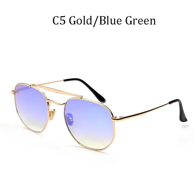 Модный фирменный дизайн градиентные винтажные классические солнцезащитные очки унисекс 3648 MARSHAL солнцезащитные очки Polygon металлический стиль Oculos De Sol - Цвет линз: C5