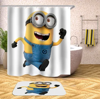 

Yellow Shower Curtains Mischievous Minions Series Shower Curtains Bath Curtain Polyester Waterproof Bathroom Curtain Or Mat
