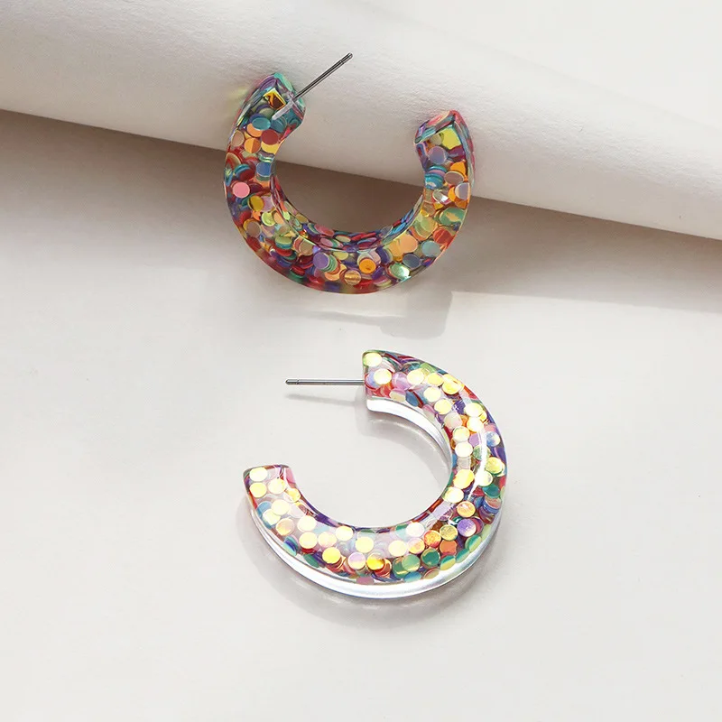 Summer Earrings Jewelry Color Scale Simple Personality Holiday Style Fashion Bosnian Resin For Women | Украшения и аксессуары