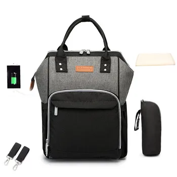 

Large Baby Nappy Changing Bag, Baby Diaper Bag With USB Interface Multifunction Mummy Travel BackPack Maternity Bags