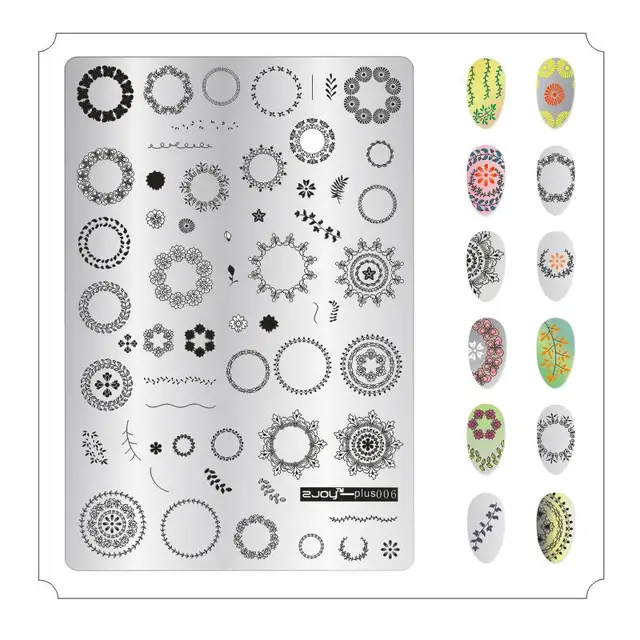 Big Size 9.5*14.5cm Nail Stamping Plates Flower/geometric shaped nail art template for DIY nail art decoration plate tools PLUS6