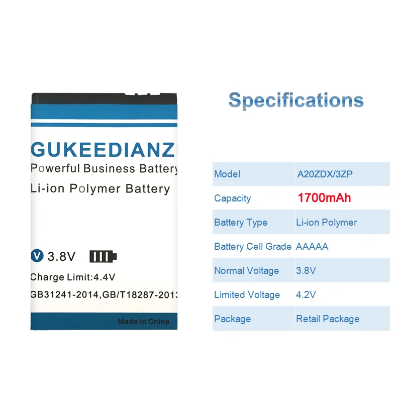 GUKEEDIANZI A20ZDX/3ZP 1700 мАч батарея для Philips Xenium T129 X100 X325 мобильный телефон литиевая полимерная аккумуляторная батарея