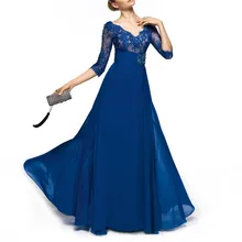 Blue Lace Mother Of The Bride Dresses For Weddings Chiffon Godmother Wedding Dress Large Size madre de la novia vestidos