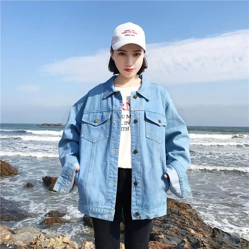 

2018 Spring And Autumn New Style Loose-Fit Jeans Coat Large Size Students Cowboy Clothing BF Style Versatile WOMEN'S Dress