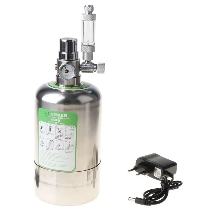 PROD 4001238640420 1L Aquarium DIY CO2 Generator System Stainless Steel
Bottle Tools with Pressure Gauge Automatic Pressure Relief Valve
