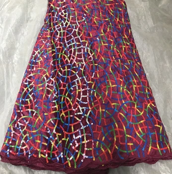 

AMLM041 Newest design French Velvet lace fabrics! African velvet Lace fabric with Sequins cotton African lace fabric