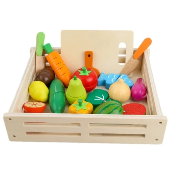 

Wooden Children'S Puzzle Early Education Play House Toy Simulation Fruit And Vegetable Cuts