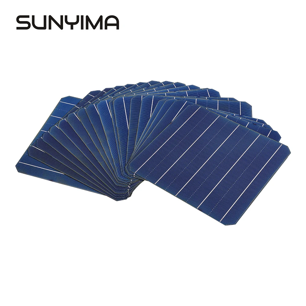 

SUNYIMA 20PCS 0.5V 10A 5W Monocrystalline Solar Panel Mini Solar Cells for DIY Solar Charger Sun Power Module 156*156mm