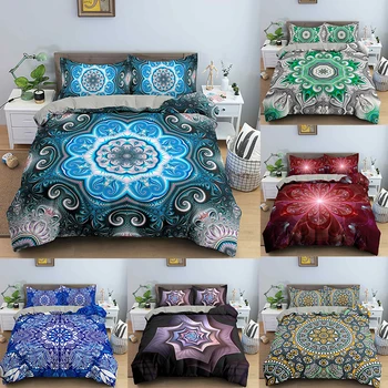 

3D Luxury Mandala Parttern 2/3Pcs Duvet Cover Set and Pillow Case Bedding Sets US/EU Single Twin Full Queen King Size