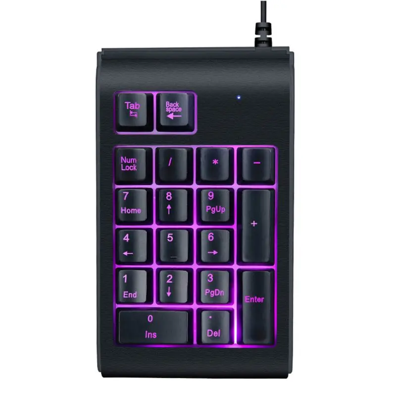 Три цвета RGB с подсветкой USB Проводная клавиатура водонепроницаемая цифровая клавиатура мини цифровая клавиатура Многофункциональные цифровые клавиши C90C