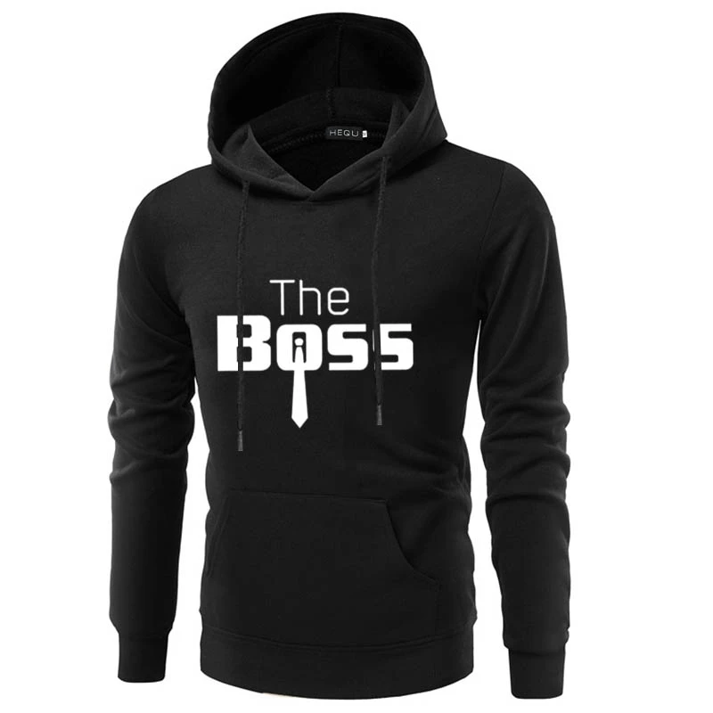 The Boss The Real Boss/Парные толстовки для женщин и мужчин; Толстовка с принтом букв для влюбленных; толстовки для влюбленных пар; повседневные пуловеры; подарок - Цвет: M5393BK