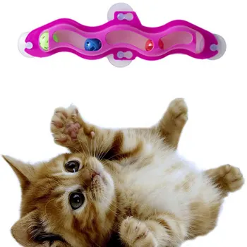 

Cat Toy Interactive Track Ball toy Cat practical Window Suction Cup Track Ball Pet Accessories ball Cat Toy windows