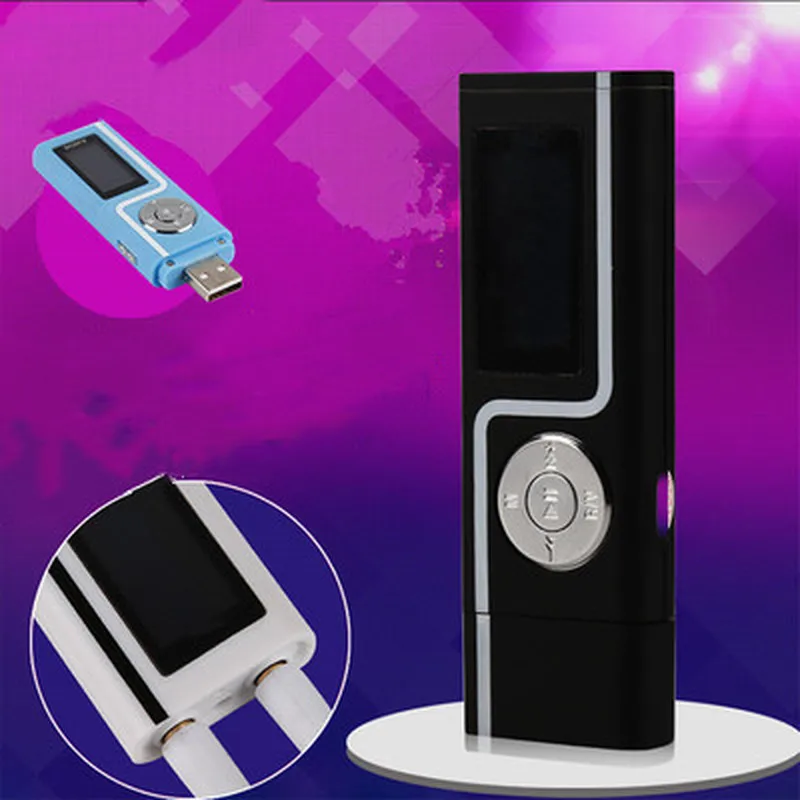 Портативный mp3 плеер с USB и ЖК дисплеем компактный спортивный поддержкой карт Micro