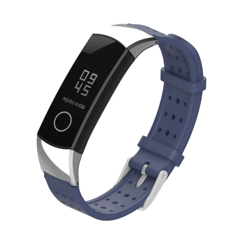 Mijobs силиконовый спортивный honor Band 4 ремешок для huawei honor Band 4 браслет correa honor band 4 - Цвет: Midnight blue