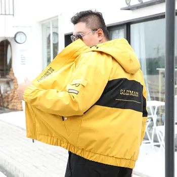 

Special off Fat Guy Plus-size 5XL 6XL 7XL 8XL Printed Casual Men Jacket Hoodie Loose-fitting Yellow Fashion 120KG 130KG 140KG