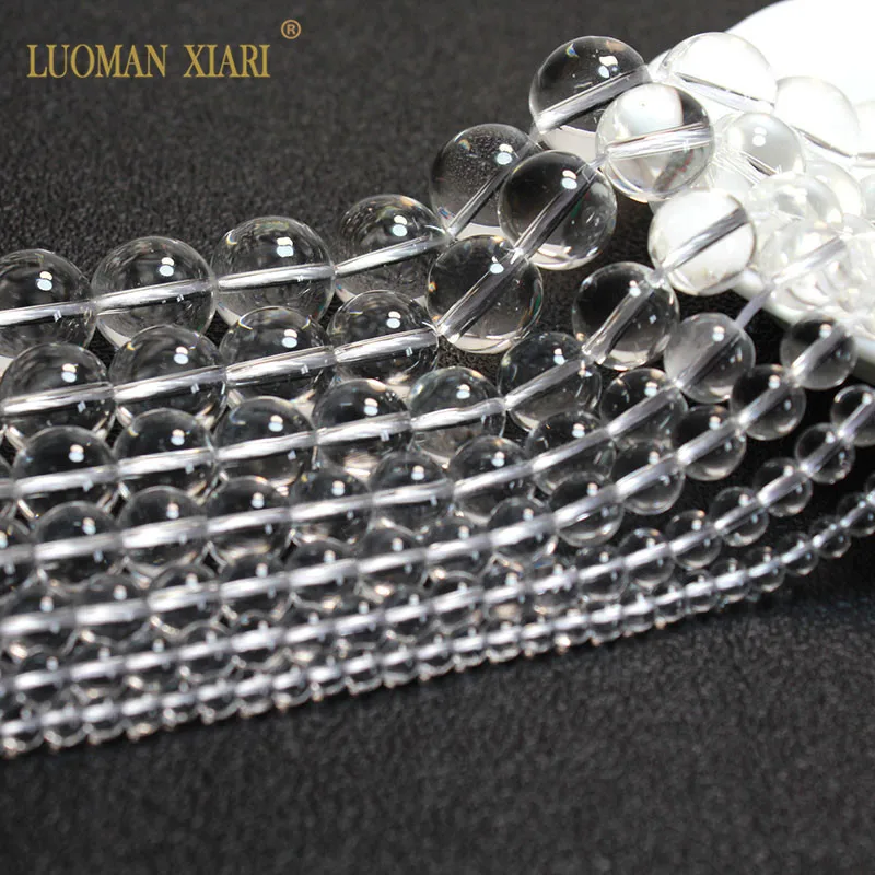 Wholesale AAA White Crystal Round Natural Stone Beads For Jewelry Making DIY Bracelet Necklace 4/6/8/10/12/14 mm Strand 15'' |