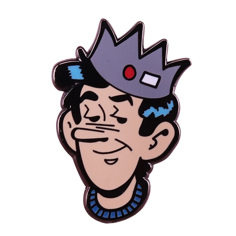 

Riverdale Jughead Jones pin crown hat with red button and white tag brooch beanie whoopee cap badge Archie comics fans gift