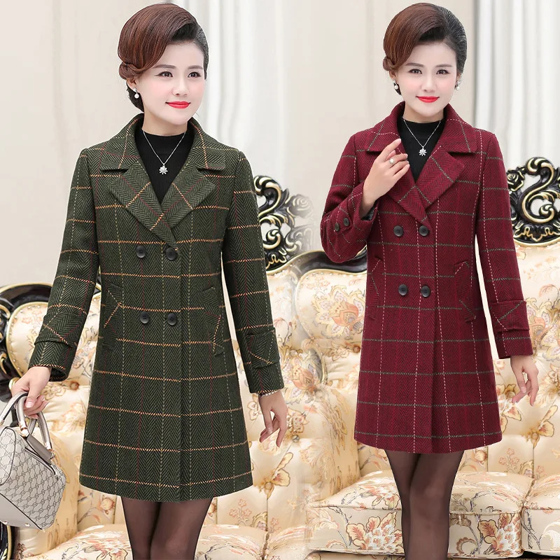 

Middle-aged Mom Spring Clothing New Style Tops Thin Mid-length Trench Coat Middle-aged Women's 40-Year-Old 50 Coat