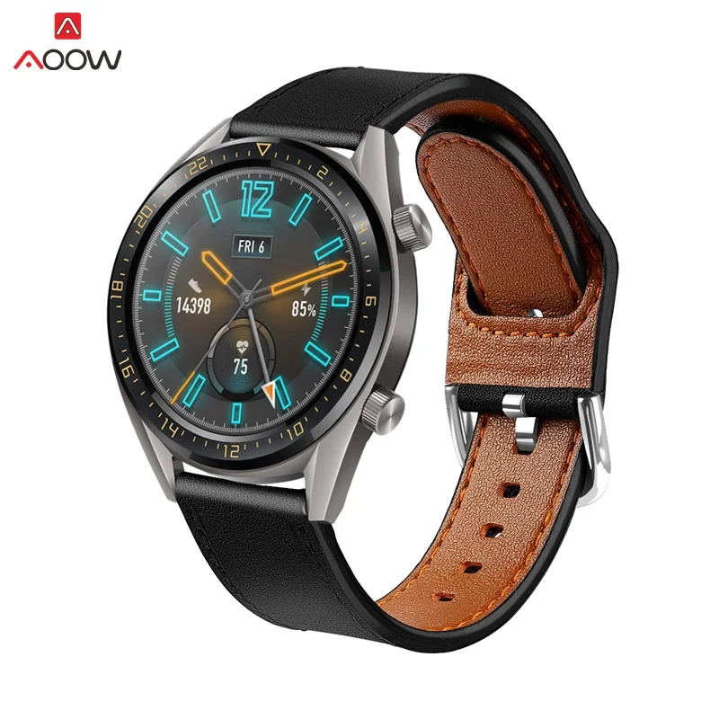 Браслет из натуральной кожи для huawei Watch GT Active 46 мм ремень с металлической пряжкой 22 мм ремешок для samsung gear S3 Honor Magic
