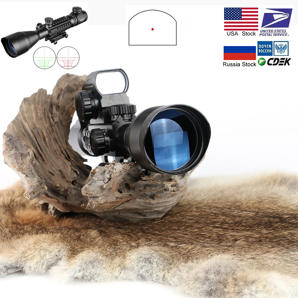 

Tactical 4-12X50 Combination Scope Red/Green Laser Sight and Red Dot Sight Hunting Airsoft Scope Rifle Scope Optical Crosshair