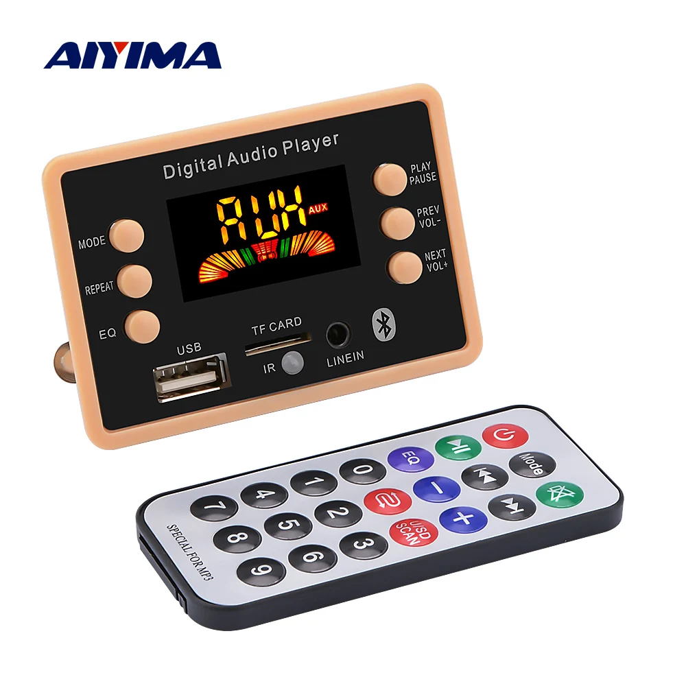 Bluetooth MP3 декодер AIYIMA аудио плата 5 0 приемник Автомобильный плеер WMA WAV FLAC APE TF карта