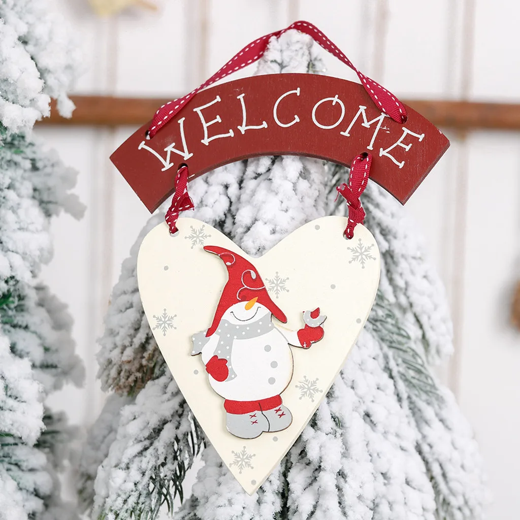

Christmas Decor Wooden Tree Door Wall Hanging Plaque Sign Pendant Ornament Decoration Christmas atmosphere decoration ornaments