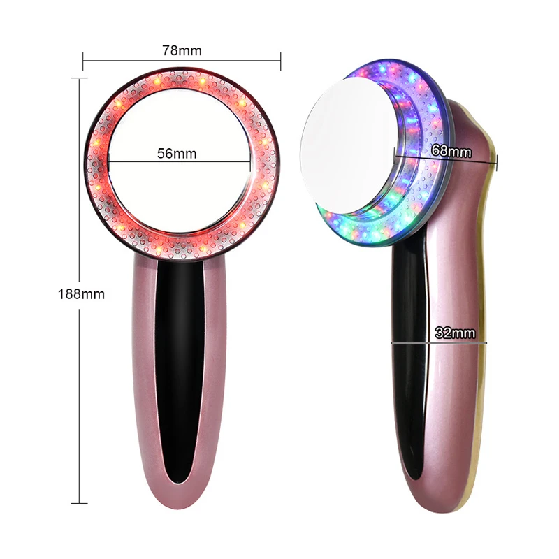 Rechargeable 6 in 1 Ultrasonic Photon Anti-Cellulite Massager Sonic EMS Body Slimming Fat Removal Ion Magic Glove Face Massager